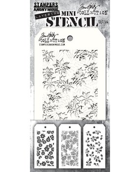 Stampers Anonymous Tim Holtz Mini Layering Stencil Set 54 (THMST054) Stampers Anonymous Tim Holtz Mini Layering Stencil Set 54 (THMST054)