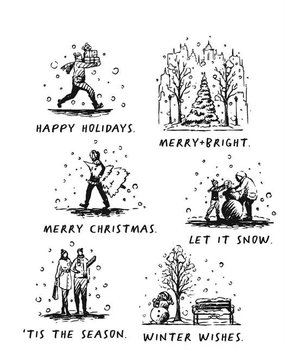 Stampers Anonymous Cling Stamps Holiday Sketchbook (CMS456) Stampers Anonymous Cling Stamps Holiday Sketchbook (CMS456)
