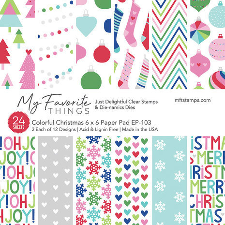 My Favorite Things Colorful Christmas 6x6 Inch Paper Pad (EP-103) My Favorite Things Colorful Christmas 6x6 Inch Paper Pad (EP-103)