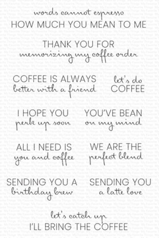 My Favorite Things Coffee Order Clear Stamps (CS-720) My Favorite Things Coffee Order Clear Stamps (CS-720)
