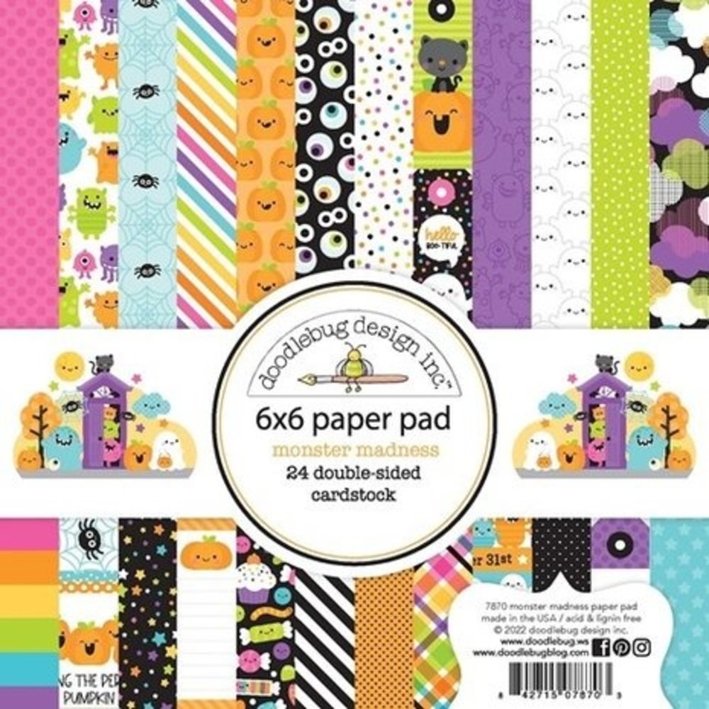 Doodlebug Design Inc. Monster Madness 6x6 Inch Paper Pad (7870)