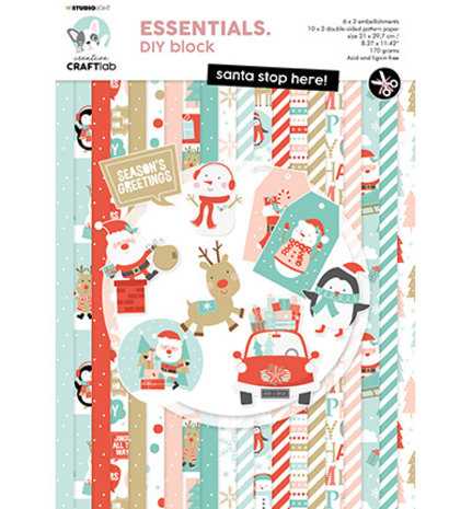 Creative Craftlab Essentials Santa Stop Here! A4 DIY Block (CCL-ES-DCB35)