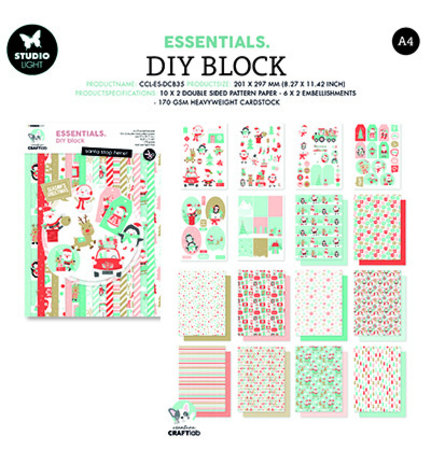 Creative Craftlab Essentials Santa Stop Here! A4 DIY Block (CCL-ES-DCB35)