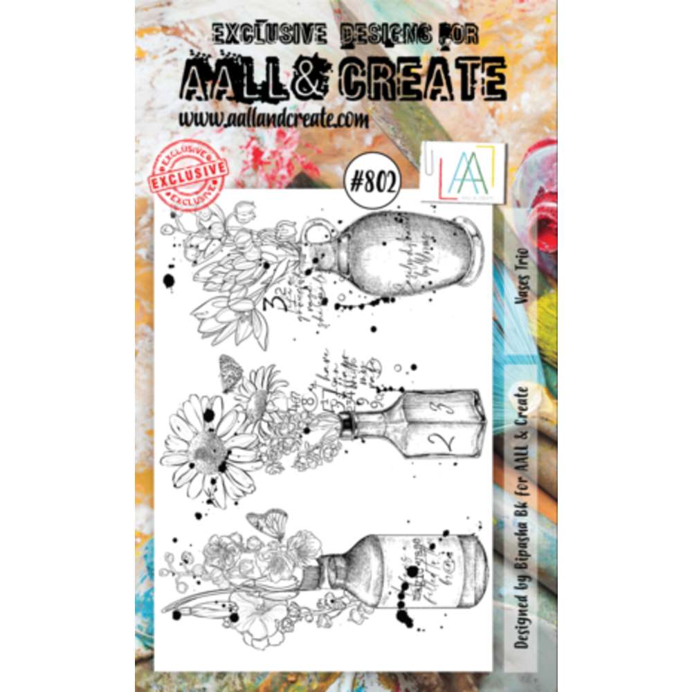AALL and Create Clear Stamp Set A6 Vases Trio (AALL-TP-802) - Paperpads.nl