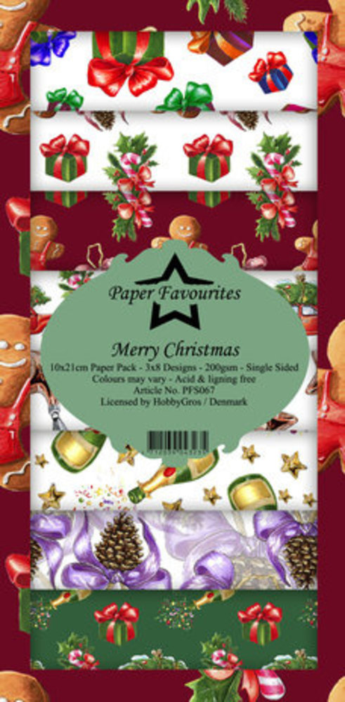 Paper Favourites Merry Christmas Slimline Paper Pack (PFS067) Paper Favourites Merry Christmas Slimline Paper Pack (PFS067)