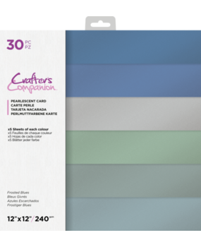 Crafter's Companion Frosted Blues 12x12 Inch Pearlescent Card Pack (CC-PAD12-FRBL)