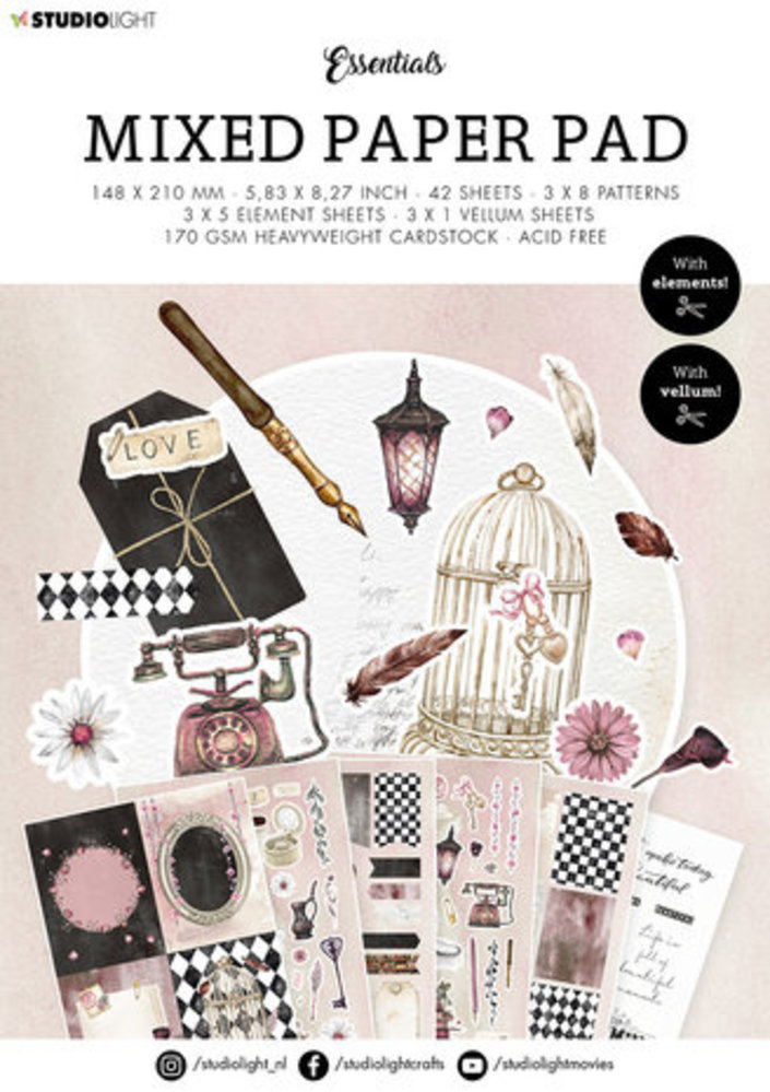 Studio Light Essentials Love A5 Mixed Paper Pad (SL-ES-MPP17) Studio Light Essentials Love A5 Mixed Paper Pad (SL-ES-MPP17)