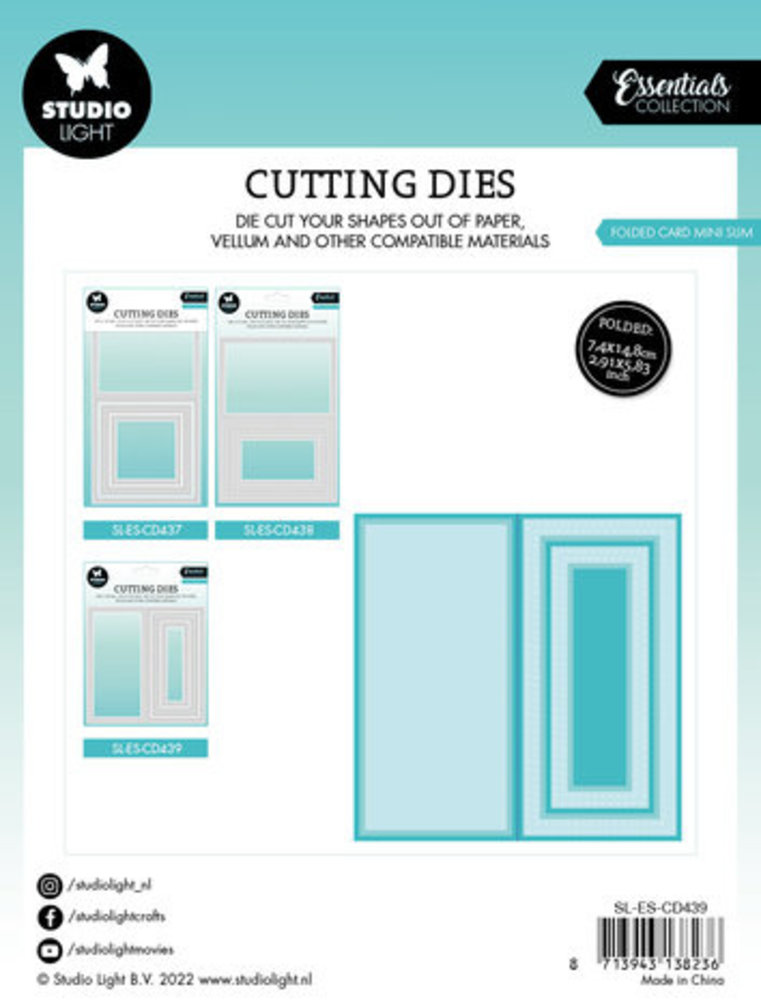 Studio Light Essentials Snijmal Folded Card Mini Slimline (SL-ES-CD439) Studio Light Essentials Snijmal Folded Card Mini Slimline (SL-ES-CD439)