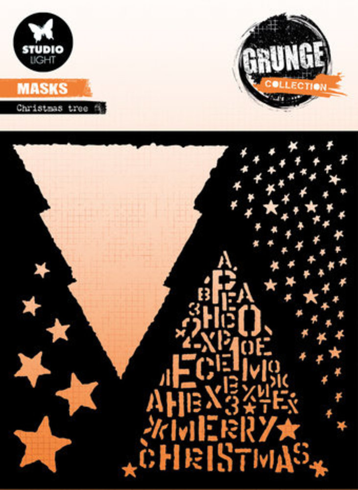 Studio Light Grunge Christmas Tree 6x6 Inch Masking Stencil (SL-GR-MASK156)