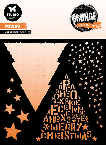 Studio Light Grunge Christmas Tree 6x6 Inch Masking Stencil (SL-GR-MASK156)