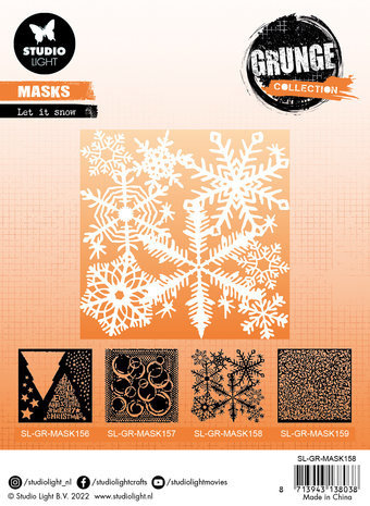 Studio Light Grunge Let It Snow 6x6 Inch Masking Stencil (SL-GR-MASK158) Studio Light Grunge Let It Snow 6x6 Inch Masking Stencil (SL-GR-MASK158)