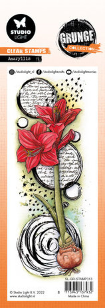 Studio Light Grunge Slimline Amaryllis Clear Stamp (SL-GR-STAMP313)