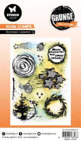 Studio Light Grunge Christmas Elements Clear Stamp (SL-GR-STAMP316) Studio Light Grunge Christmas Elements Clear Stamp (SL-GR-STAMP316)