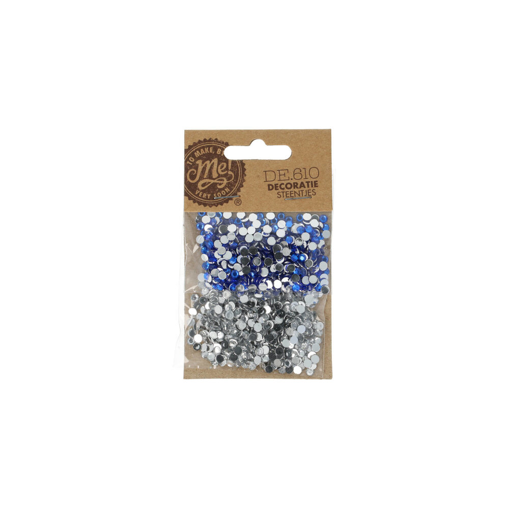 Make by Me! Decoratie Steentjes Zilver Blauw (DE.610) Make by Me! Decoratie Steentjes Zilver Blauw (DE.610)
