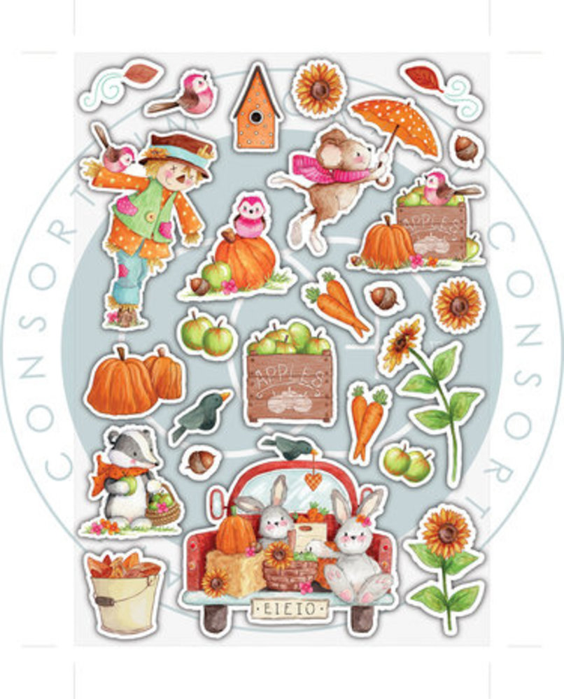 Craft Consortium Happy Harvest Puffy Stickers (CCSTKR005)