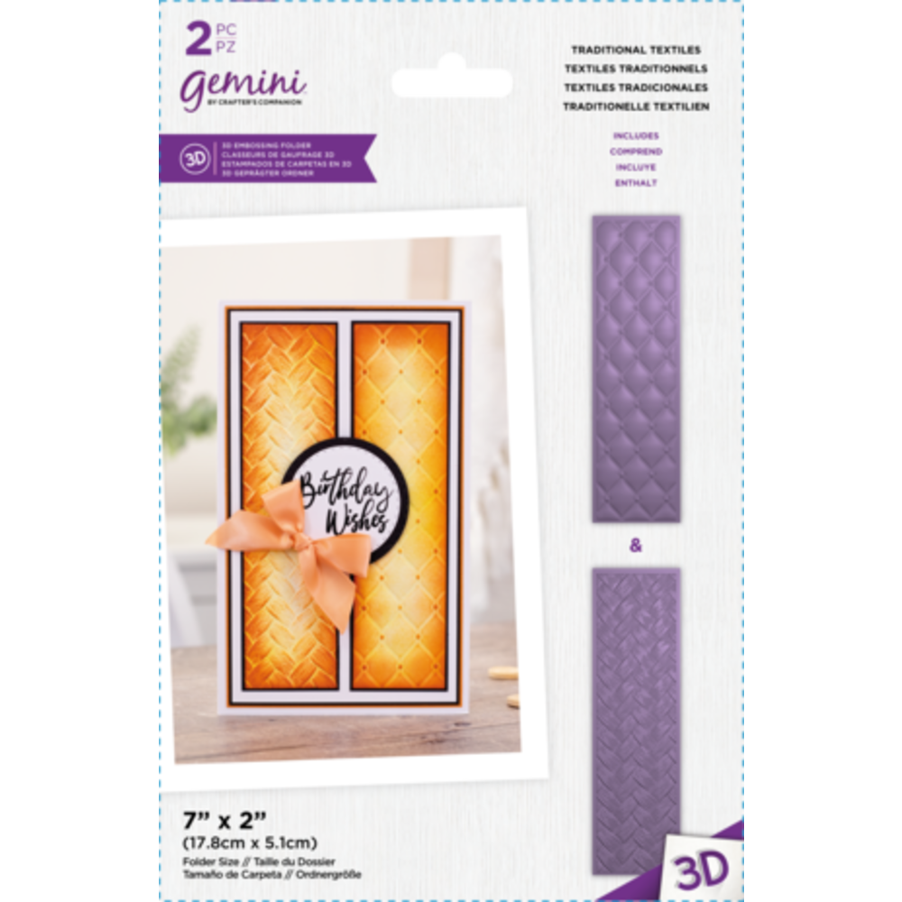 Gemini Floral Panel 3D Embossing Folder Traditional Textiles (GEMEF2