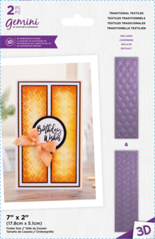 Gemini Floral Panel 3D Embossing Folder Traditional Textiles (GEM-EF2-3D-TRTE) Gemini Floral Panel 3D Embossing Folder Traditional Textiles (GEM-EF2-3D-TRTE)