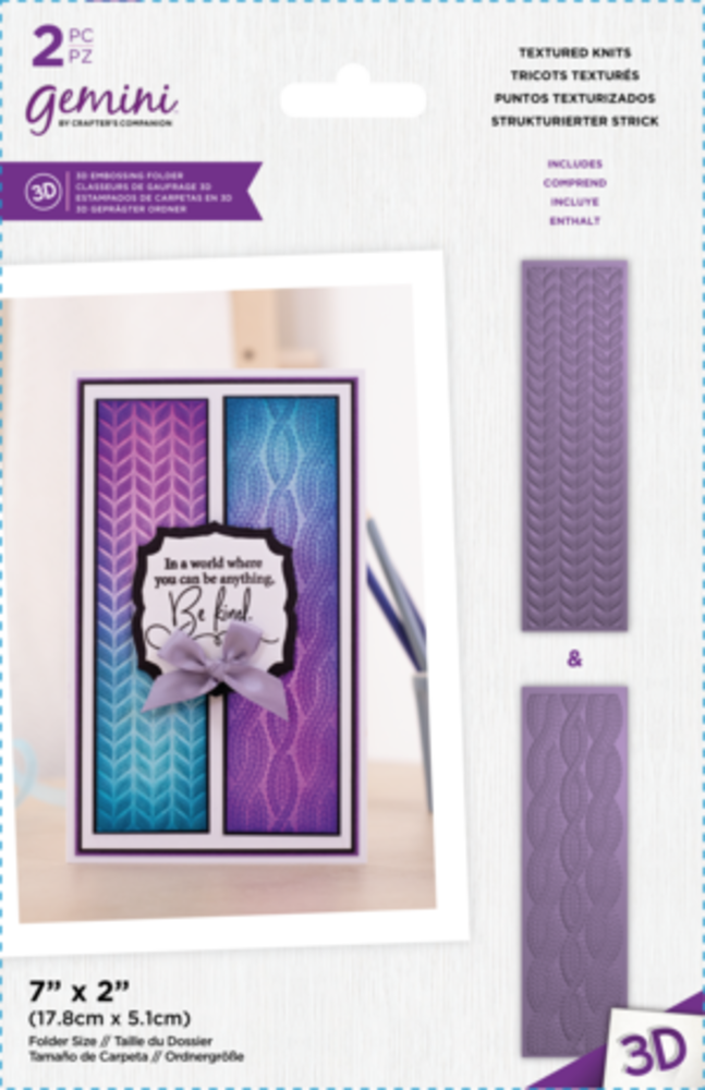Gemini Floral Panel 3D Embossing Folder Textured Knits (GEM-EF2-3D-TEKN)