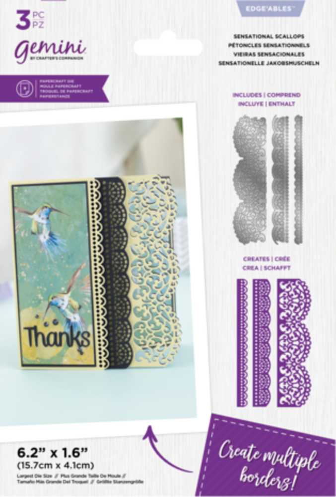 Gemini Delicate Lace Sensational Scallops Edge'ables Dies (GEM-MD-EDG-SESC) Gemini Delicate Lace Sensational Scallops Edge'ables Dies (GEM-MD-EDG-SESC)