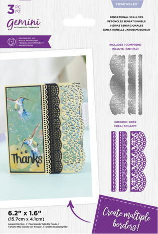 Gemini Delicate Lace Sensational Scallops Edge'ables Dies (GEM-MD-EDG-SESC) Gemini Delicate Lace Sensational Scallops Edge'ables Dies (GEM-MD-EDG-SESC)
