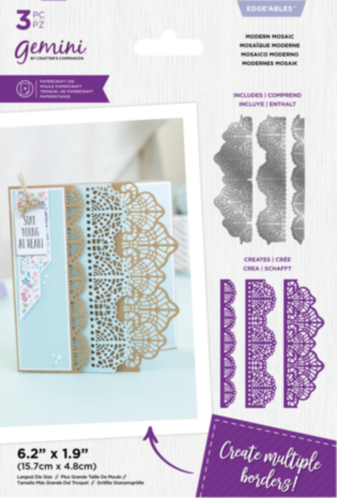 Gemini Delicate Lace Modern Mosaic Edge'ables Dies (GEM-MD-EDG-MOMO) Gemini Delicate Lace Modern Mosaic Edge'ables Dies (GEM-MD-EDG-MOMO)