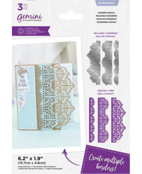 Gemini Delicate Lace Modern Mosaic Edge'ables Dies (GEM-MD-EDG-MOMO) Gemini Delicate Lace Modern Mosaic Edge'ables Dies (GEM-MD-EDG-MOMO)