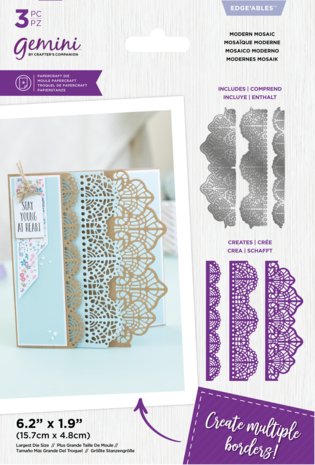 Gemini Delicate Lace Modern Mosaic Edge'ables Dies (GEM-MD-EDG-MOMO) Gemini Delicate Lace Modern Mosaic Edge'ables Dies (GEM-MD-EDG-MOMO)