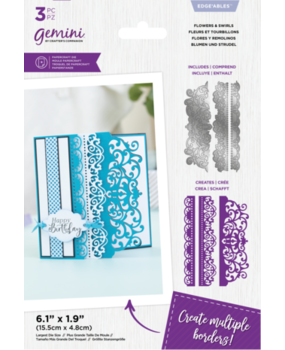 Gemini Delicate Lace Flowers And Swirls Edge'ables Dies (GEM-MD-EDG-FLSW) Gemini Delicate Lace Flowers And Swirls Edge'ables Dies (GEM-MD-EDG-FLSW)
