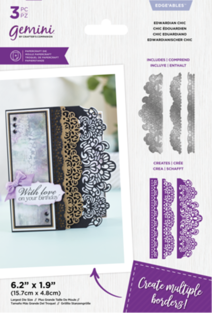Gemini Delicate Lace Edwardian Chic Edge'ables Dies (GEM-MD-EDG-ECHI) Gemini Delicate Lace Edwardian Chic Edge'ables Dies (GEM-MD-EDG-ECHI)