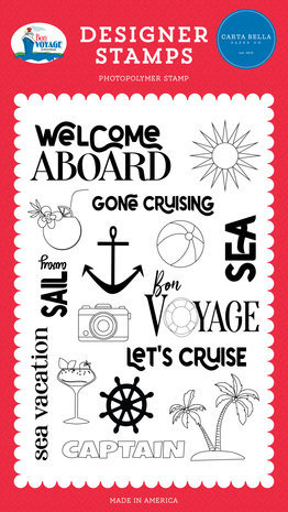 Carta Bella Bon Voyage Welcome Aboard Clear Stamps (CBBV161040) Carta Bella Bon Voyage Welcome Aboard Clear Stamps (CBBV161040)