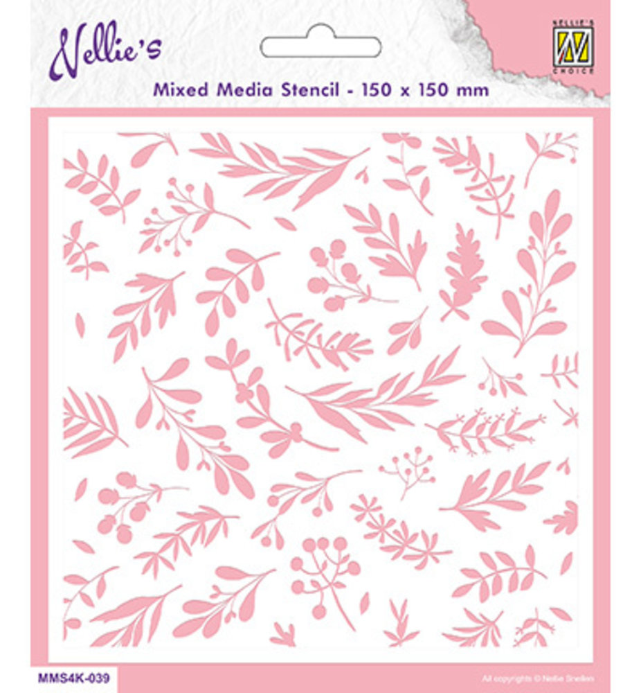 Nellie Snellen Branches & Berries Masking Stencil (MMS4K-039) Nellie Snellen Branches & Berries Masking Stencil (MMS4K-039)