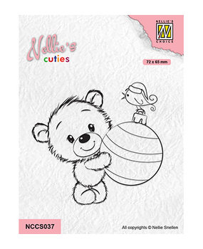 Nellie Snellen Clear Stamp Bear with Christmas Ball (NCCS037) Nellie Snellen Clear Stamp Bear with Christmas Ball (NCCS037)