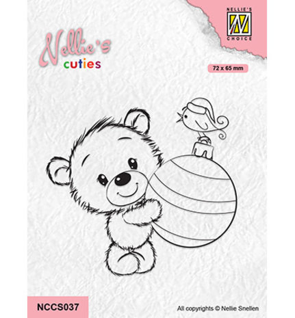 Nellie Snellen Clear Stamp Bear with Christmas Ball (NCCS037) Nellie Snellen Clear Stamp Bear with Christmas Ball (NCCS037)