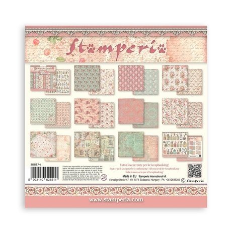 Stamperia Rose Parfum Backgrounds 8x8 Inch Paper Pack (SBBS74) Stamperia Rose Parfum Backgrounds 8x8 Inch Paper Pack (SBBS74)
