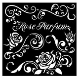 Stamperia Rose Parfum Thick Stencil 18x18cm Borders (KSTDQ75)*