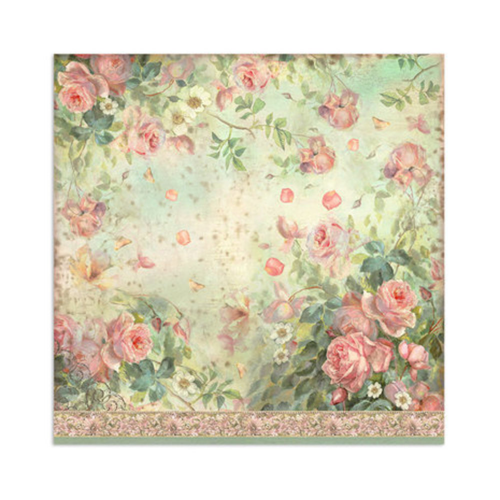 Stamperia Rose Parfum 12x12 Inch Fabric Sheets (SBPLT08) Stamperia Rose Parfum 12x12 Inch Fabric Sheets (SBPLT08)