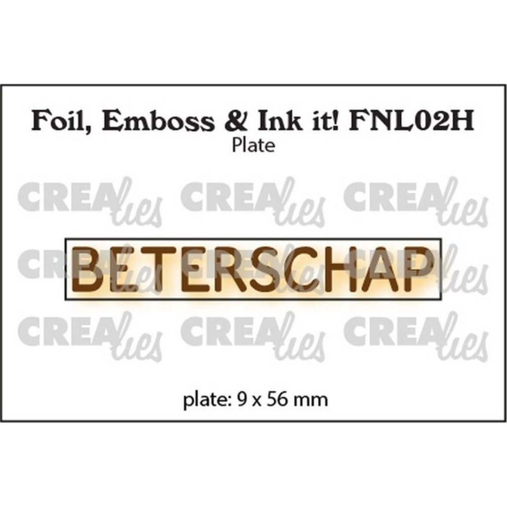 Crealies Hot Foil Plate Beterschap (FNL02H) Crealies Hot Foil Plate Beterschap (FNL02H)