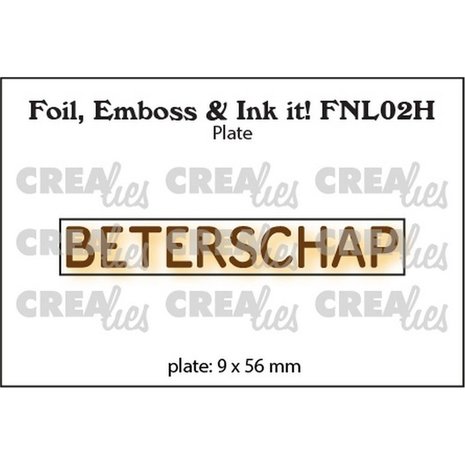 Crealies Hot Foil Plate Beterschap (FNL02H) Crealies Hot Foil Plate Beterschap (FNL02H)