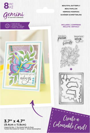 Gemini Colourable Create-a-Card Stamp & Die Beautiful Butterfly (GEM-STD-BEBUT) Gemini Colourable Create-a-Card Stamp & Die Beautiful Butterfly (GEM-STD-BEBUT)