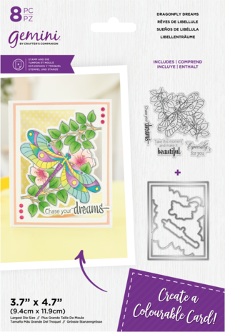 Gemini Colourable Create-a-Card Stamp & Die Dragonfly Dreams (GEM-STD-DRADR) Gemini Colourable Create-a-Card Stamp & Die Dragonfly Dreams (GEM-STD-DRADR)