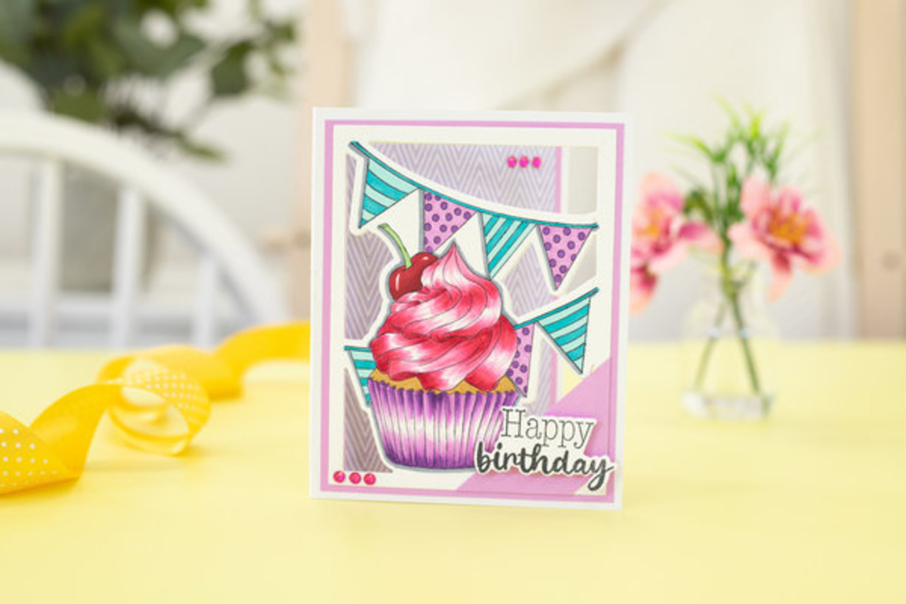 Gemini Colourable Create-a-Card Stamp & Die Celebrate Your Day (GEM-STD-CYDA)