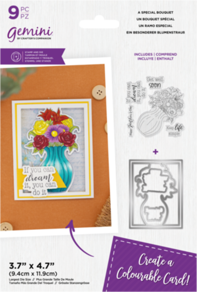 Gemini Colourable Create-a-Card Stamp & Die A Special Bouquet (GEM-STD-ASBO) Gemini Colourable Create-a-Card Stamp & Die A Special Bouquet (GEM-STD-ASBO)