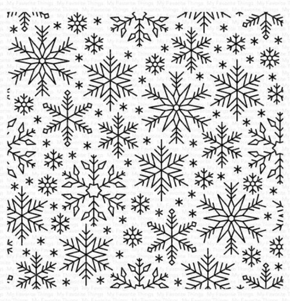 My Favorite Things Snowflake Flurry Background Rubber Stamp (BG-156)