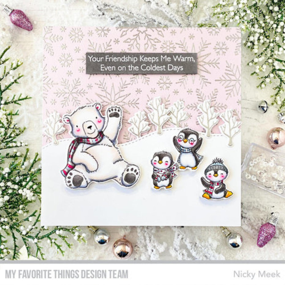 My Favorite Things Snowflake Flurry Background Rubber Stamp (BG-156)
