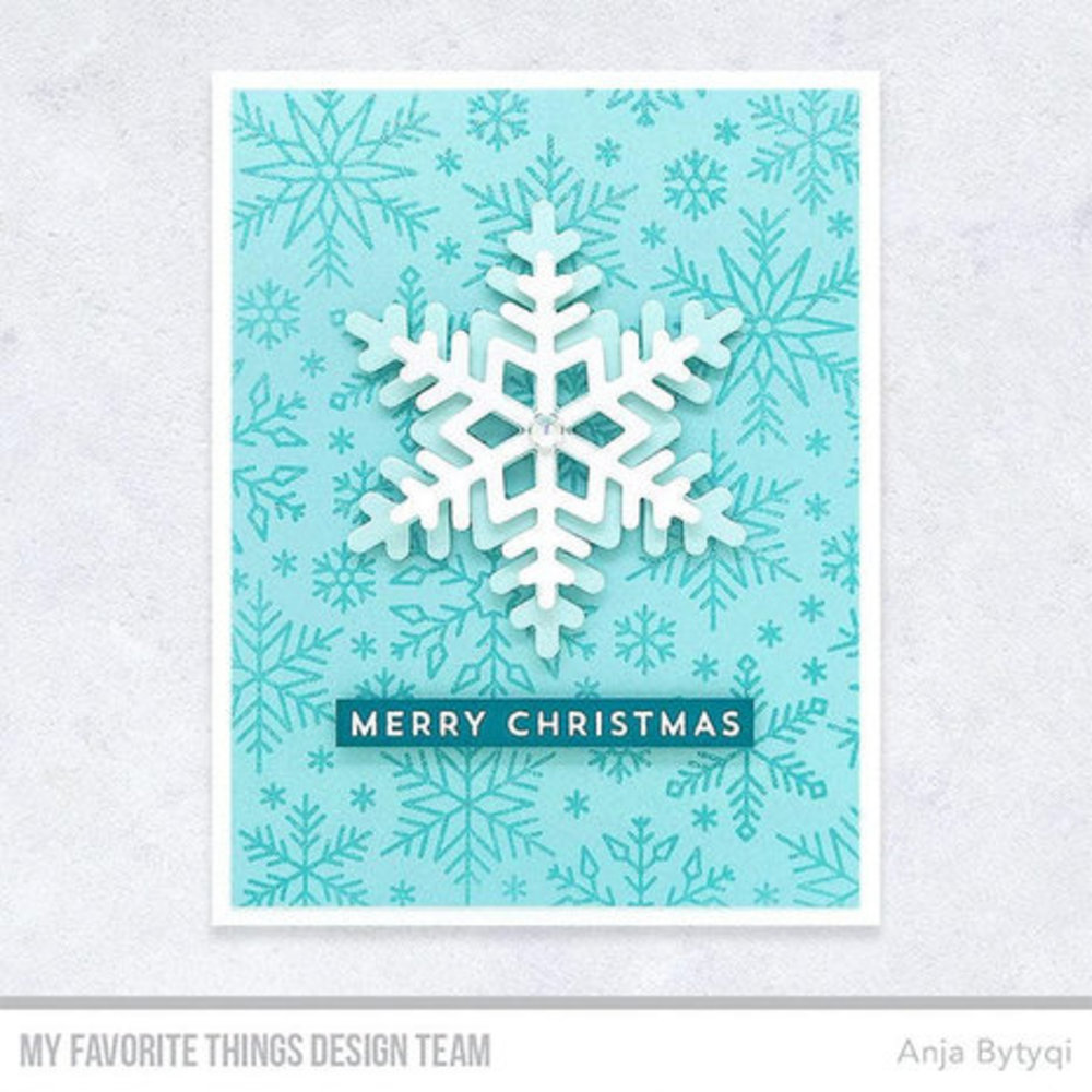 My Favorite Things Snowflake Flurry Background Rubber Stamp (BG-156)