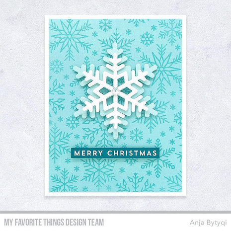 My Favorite Things Snowflake Flurry Background Rubber Stamp (BG-156)