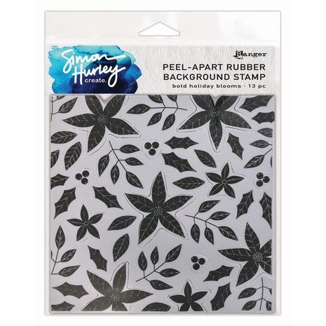 Simon Hurley Create Bold Holiday Blooms Background Cling Stamps (HUR82552)