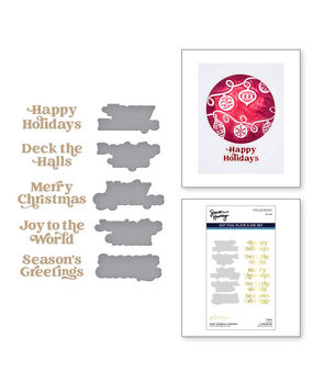 Spellbinders Simon Hurley Joyful Christmas Sentiments Glimmer Hot Foil Plate & Die Set (GLP-361)