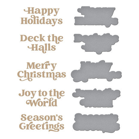 Spellbinders Simon Hurley Joyful Christmas Sentiments Glimmer Hot Foil Plate & Die Set (GLP-361)
