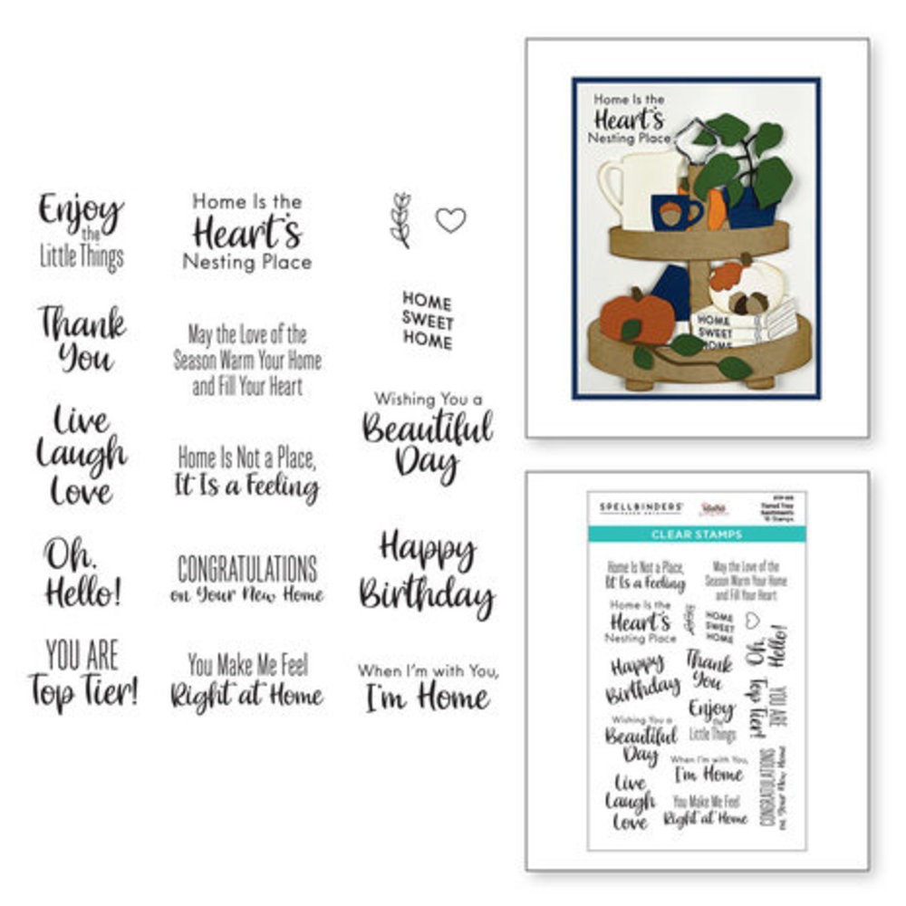 Spellbinders Tiered Tray Sentiments Clear Stamp (STP-165) Spellbinders Tiered Tray Sentiments Clear Stamp (STP-165)